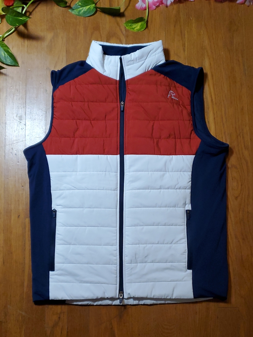 Rhoback American Red, White & Blue Colorblock Quilted Vest